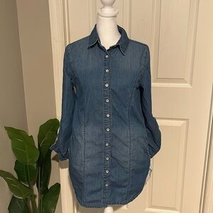 American Rag laced denim button down long sleeve shirt size S